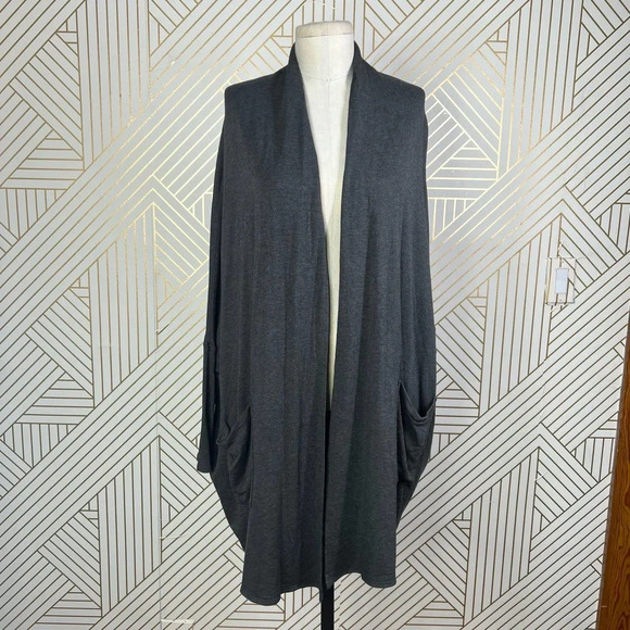 Beyond Yoga Gray Modal Dolman Sleeve Fleece‎ Cardigan Size US XS/S - Picture 1 of 11